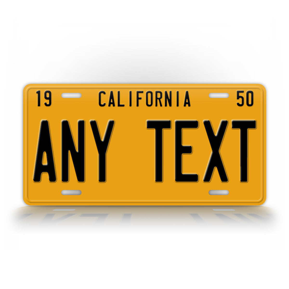 1950s Custom Yellow California State License Plate