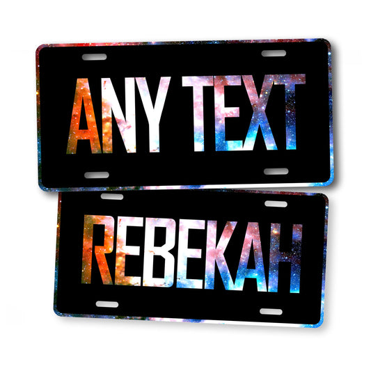 Personalized Galaxy Night Sky Custom Text License Plate