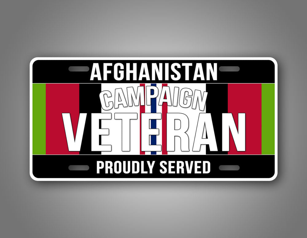 Afghanistan Veteran Proudly Served License Plate