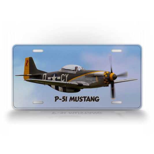 P-51 Mustang WWII Airplane License Plate