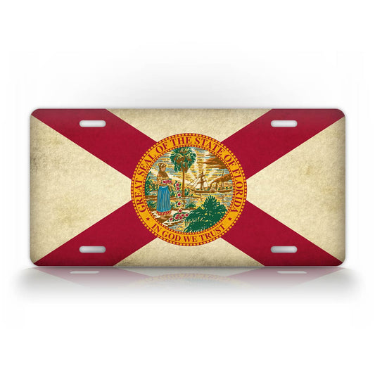 Americana Gunge Textured Georgia State Flag License Plate