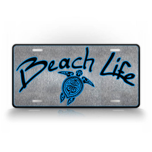Beach Life Sea Turtle License Plate