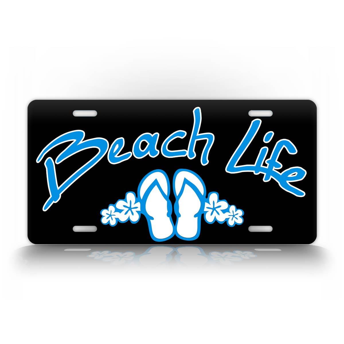 Beach Life Flip Flops License Plate
