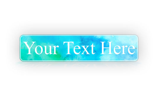 Custom Stylish Room Decorator Blue Watercolor Street Sign