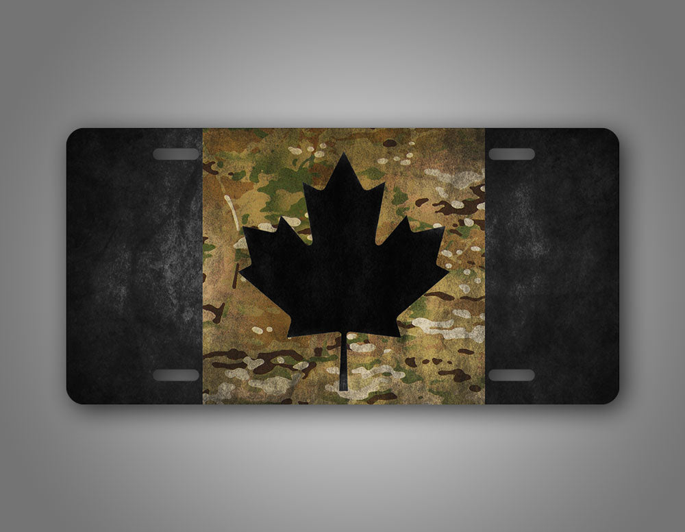 Camo Canadian Flag Auto Tag