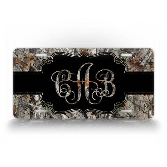 Custom Camouflage Hunting Monogram License Plate