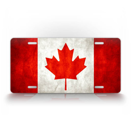 Textured Canadian Flag License Plate