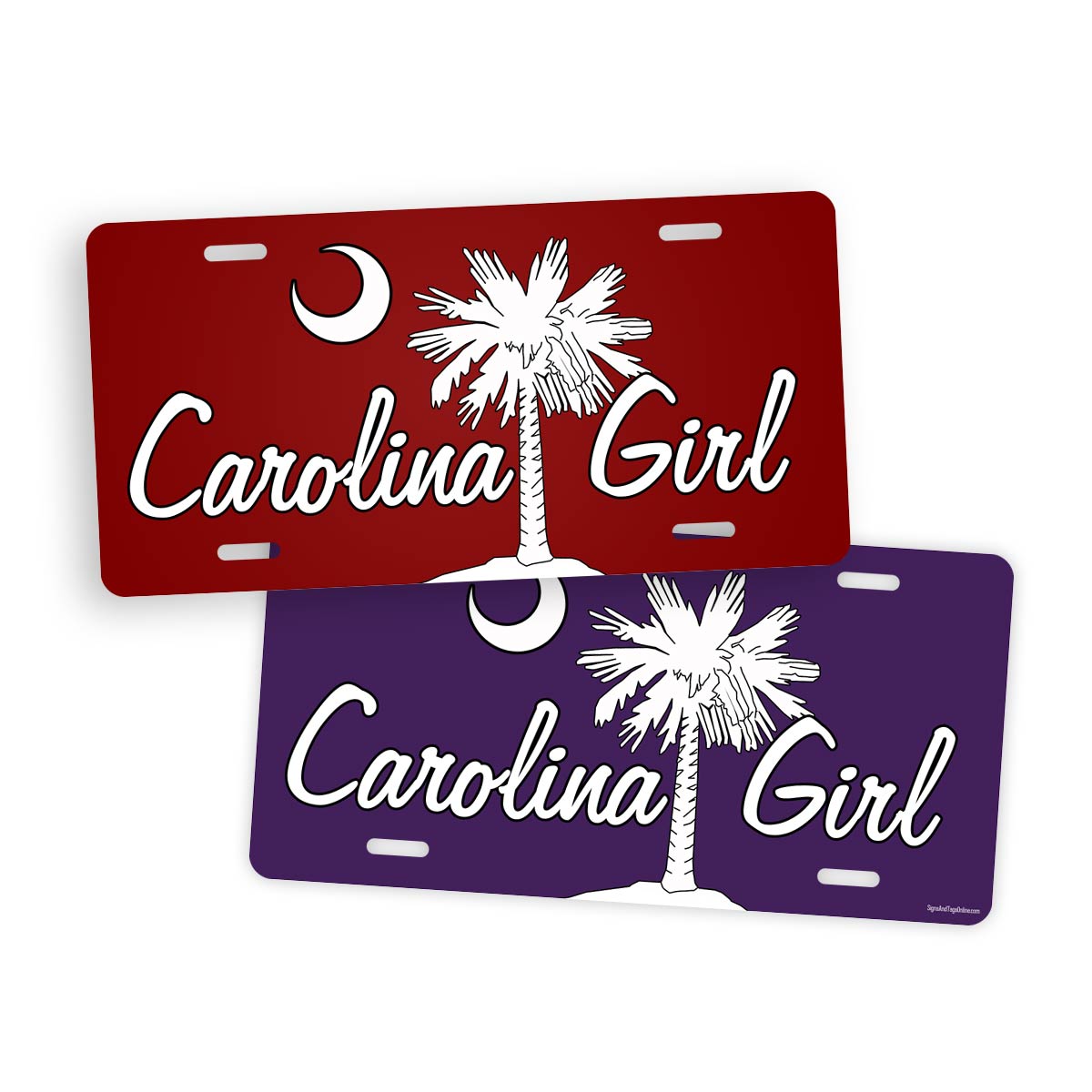 Red And Purple Carolina Girl License Plate Auto Tag