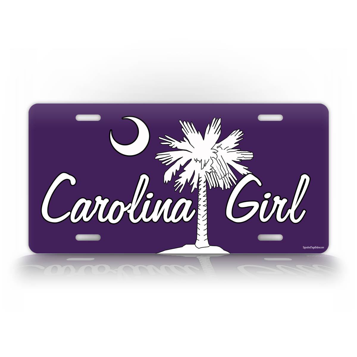 Purple Carolina Girl License Plate Auto Tag
