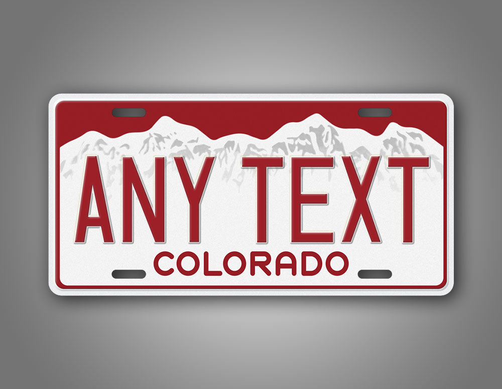 Any Text Red Colorado Custom License Plate
