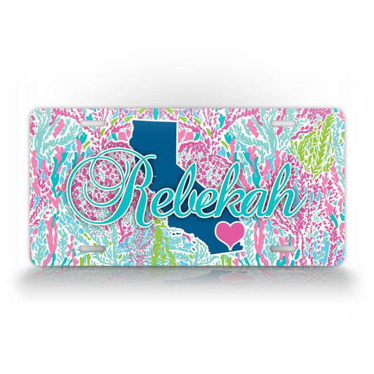 Personalized Name Home State License Plate