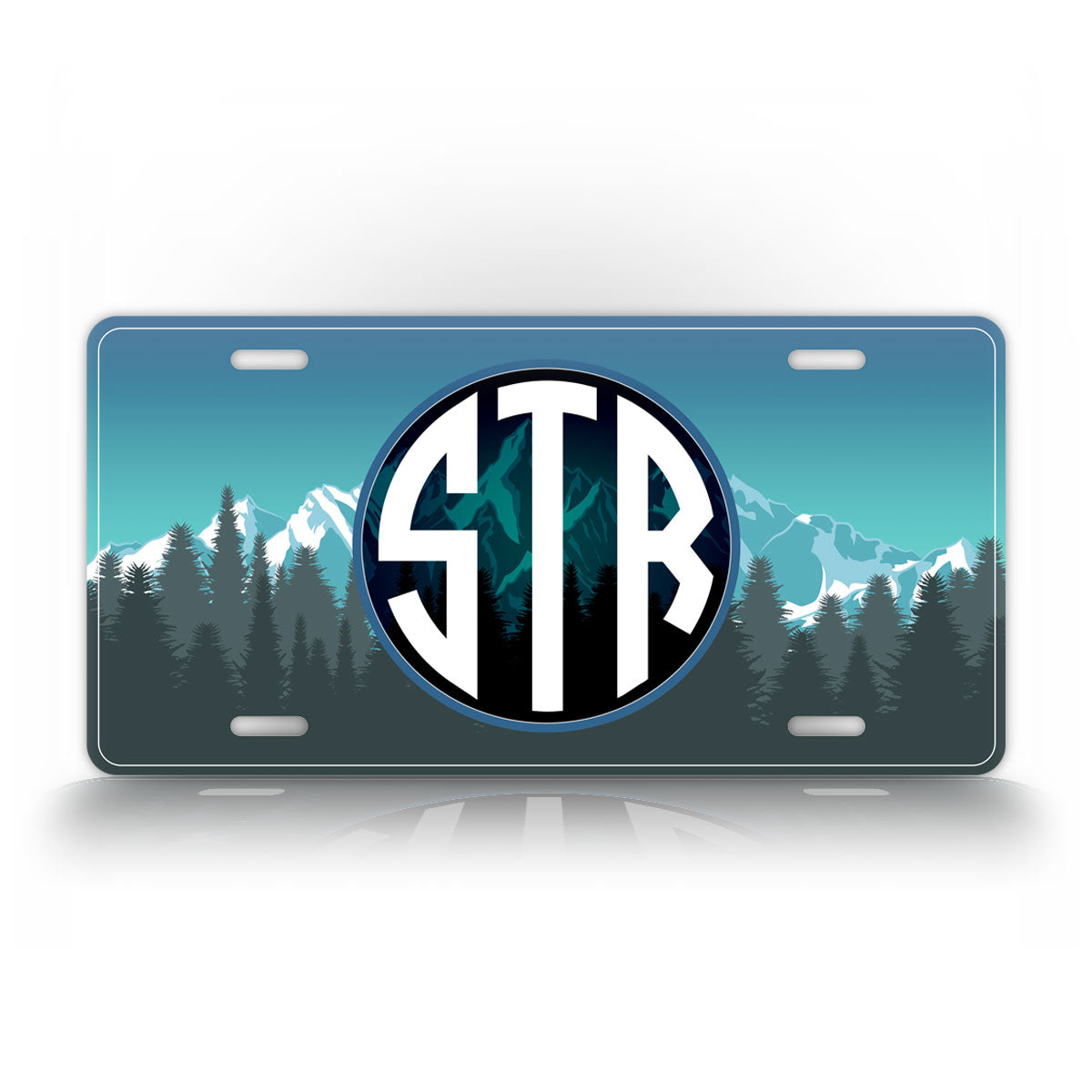 Beautiful Mountain Adventure Monogram License Plate