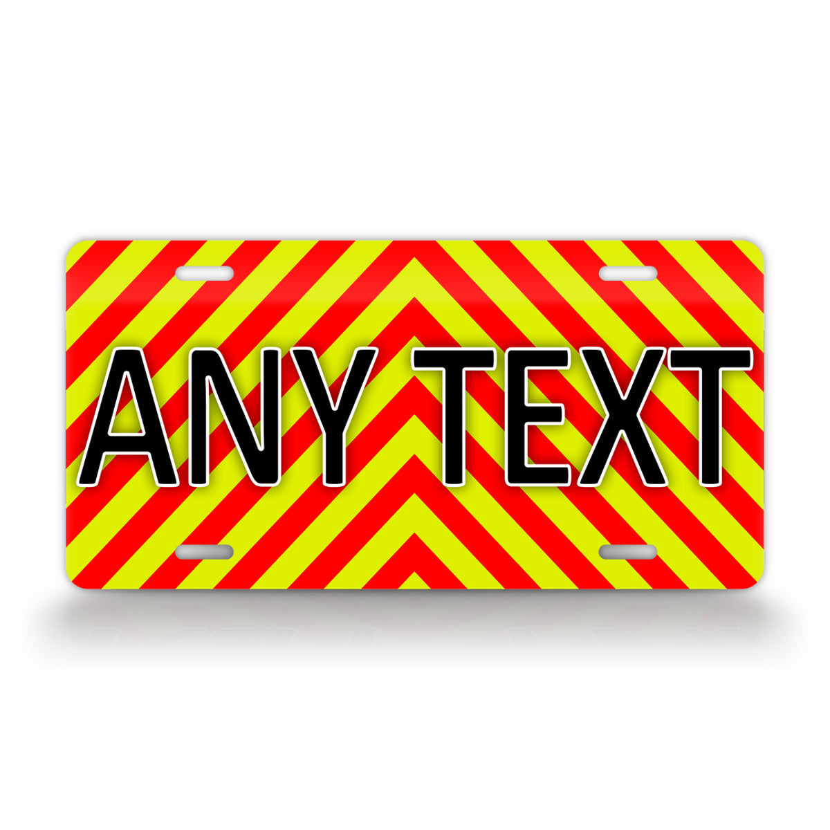 Bright Striped Any Text Ems Emergency Firefighter Custom License Plate