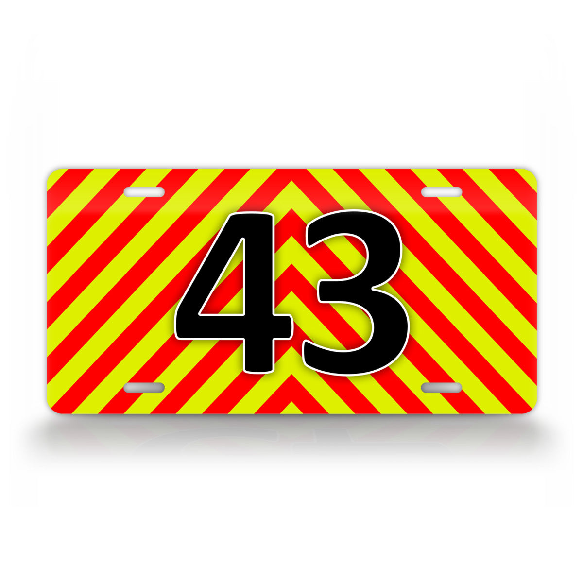 Bright Striped Personalized Ems Emergency Firefighter Custom License Plate