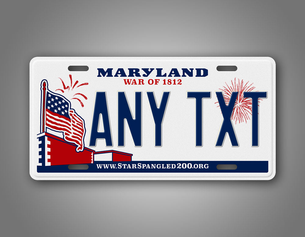 Custom Maryland War Of 1812 License Plate