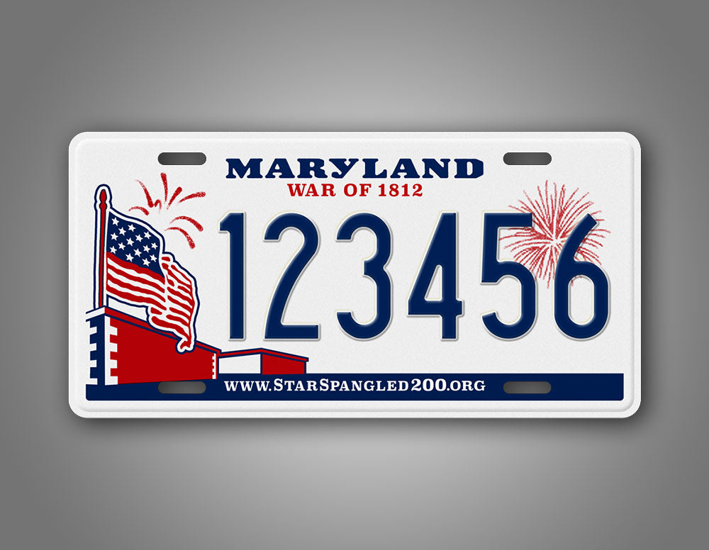 Custom Maryland War Of 1812 License Plate