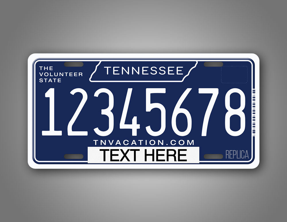 Custom Text Tennessee Blue State License Plate