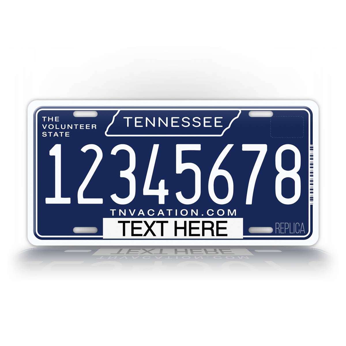 Custom Text Tennessee Blue State License Plate