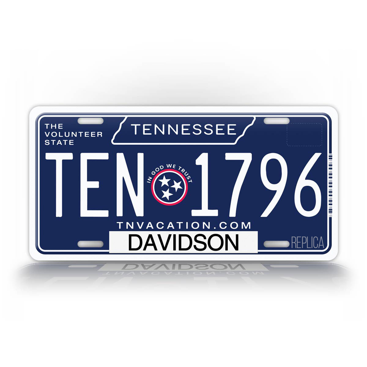 Custom Text Tennessee Blue State License Plate
