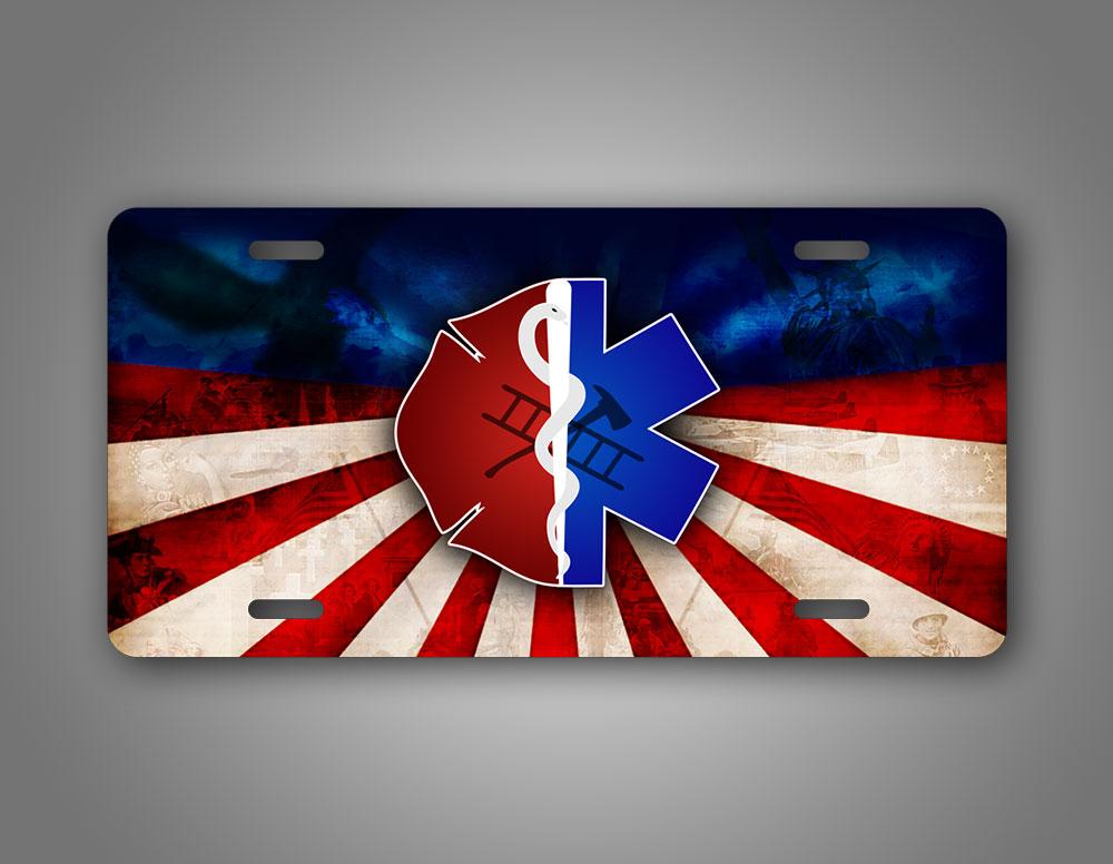 Americano Fire EMT Auto Tag
