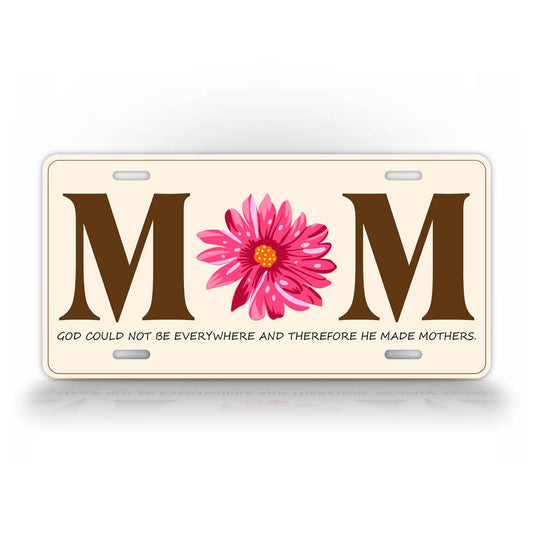 Flower Power Mom License Plate