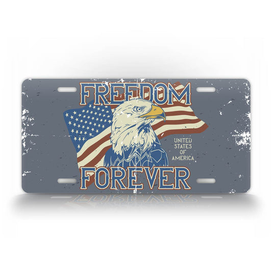 Freedom Forever American Flag License Plate