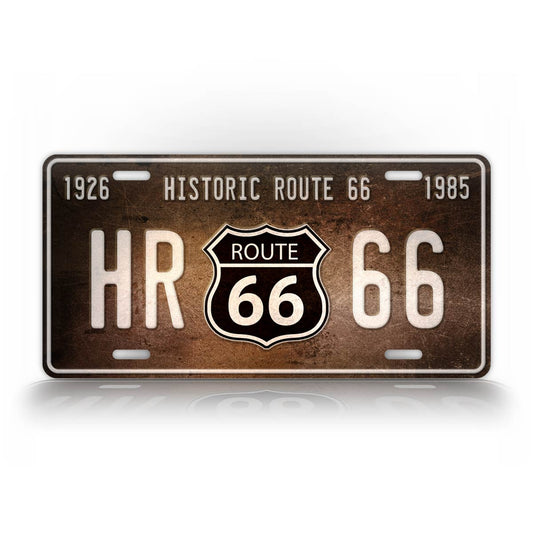 Rustic Historic Route 66 License Plate