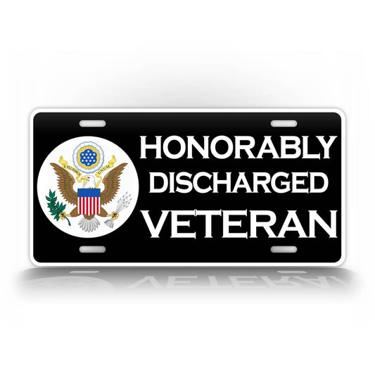 Honorably Discharged US Military Veteran License Plate