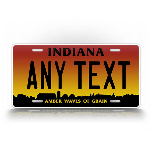 Custom Text Indiana Amber Waves Of Grain Hoosiers License Plate