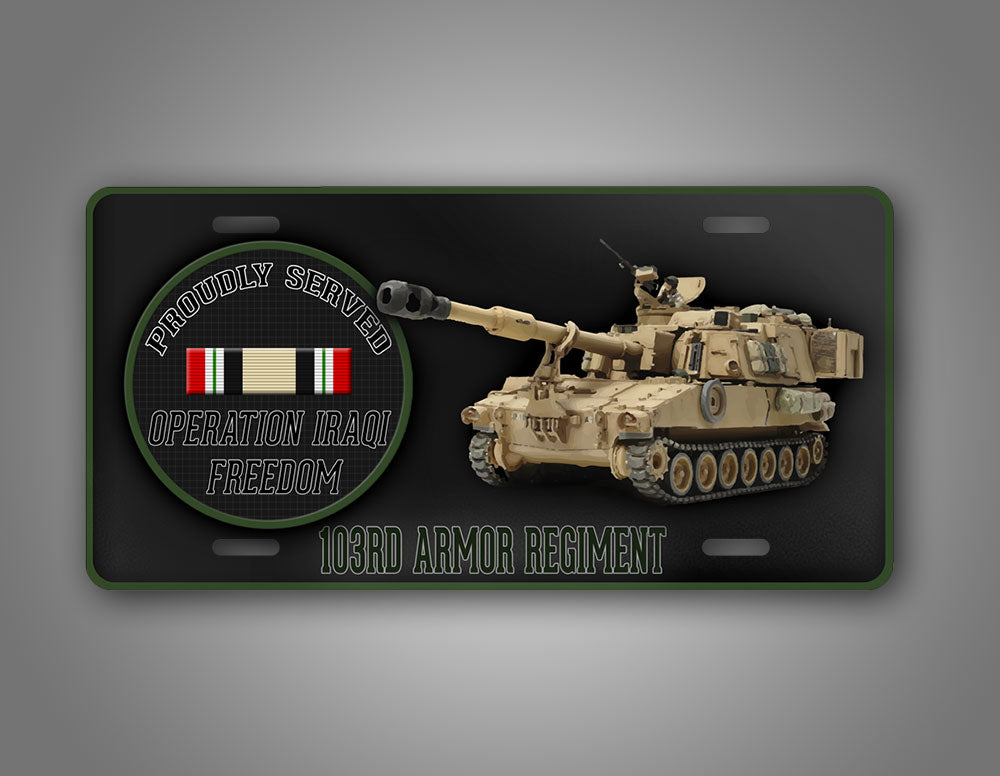 Iraq War Veteran Proudly Served License Plate