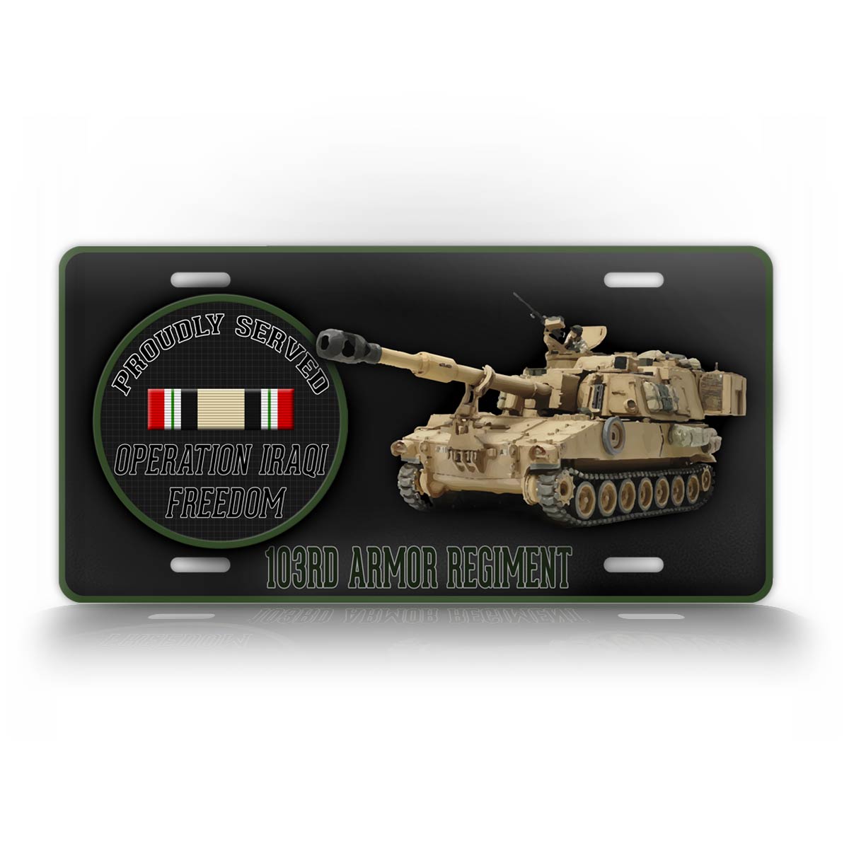 Custom Iraq War Veteran License Plate