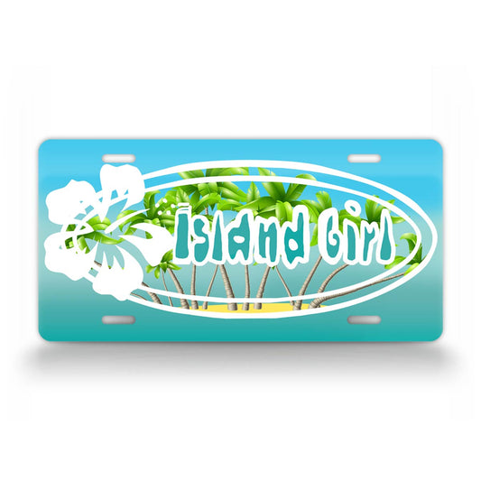Island Girl Tropical Style Island Beach License Plate