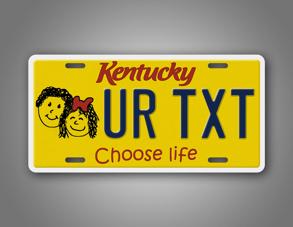 Custom Kentucky State "Choose Life" License Plate