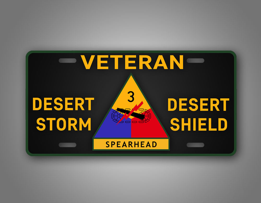 3rd Armored Division Veteran Operation Desert Storm And Shield License Plate Gulf War Auto Tag