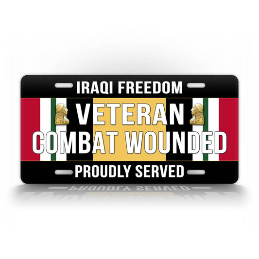 Iraq Campaign Medal Combat Wounded Veteran License Plate