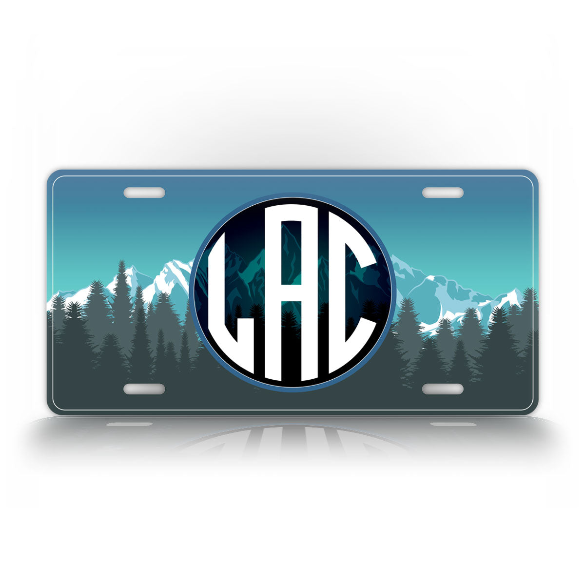 Custom Text Mountain Monogram License Plate