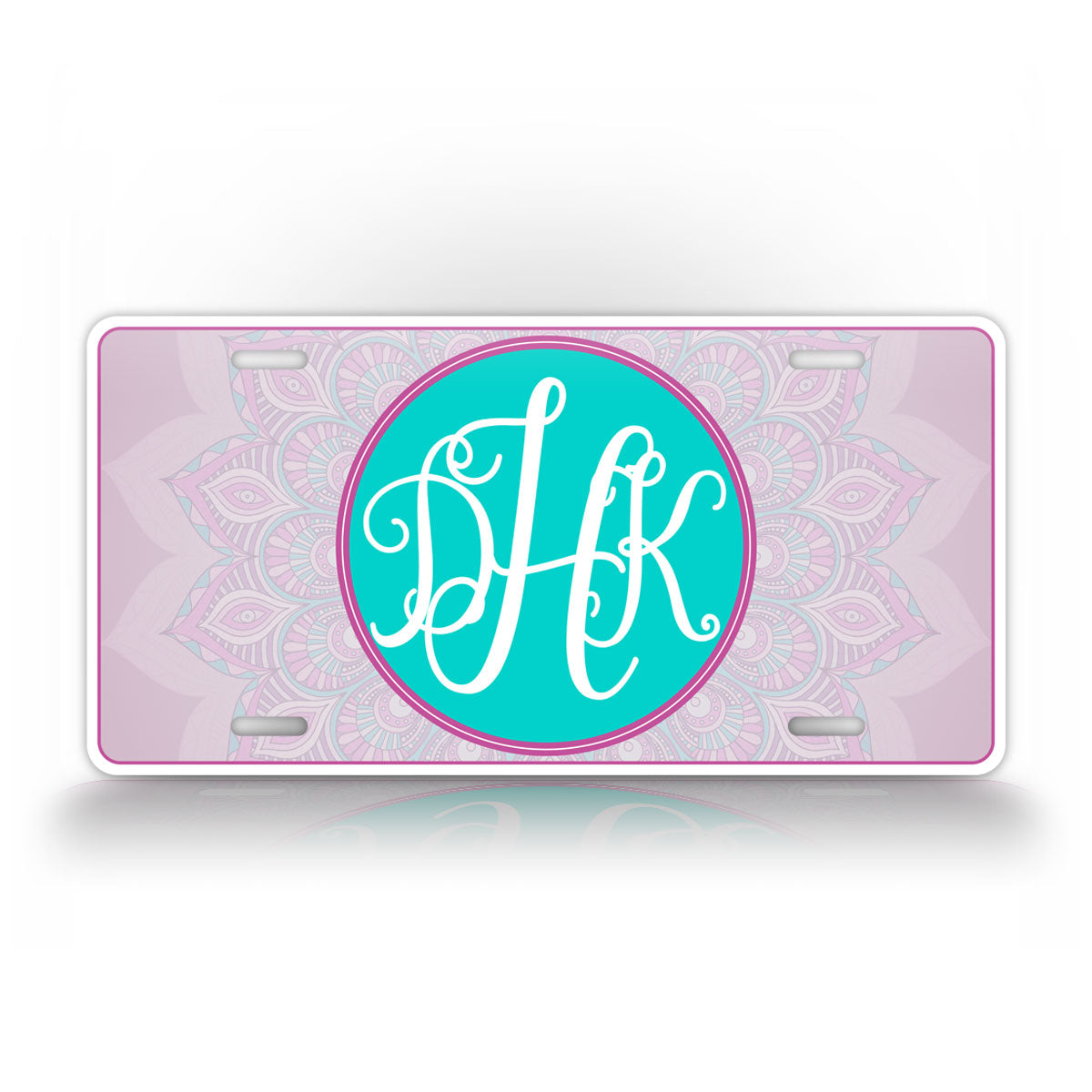 Personalized Pink Mandala Design License Plate