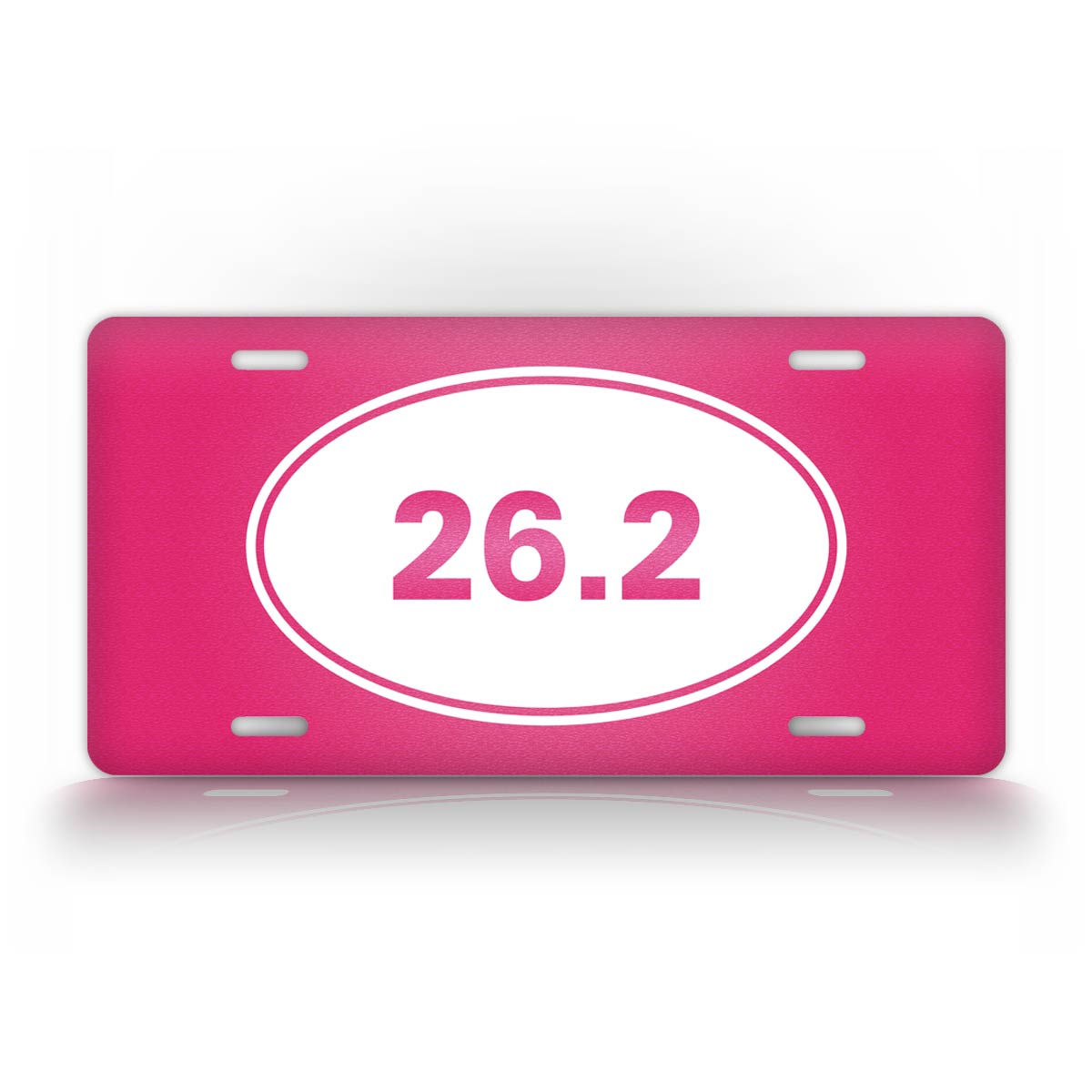 pink 26.2 marathon runner auto tag