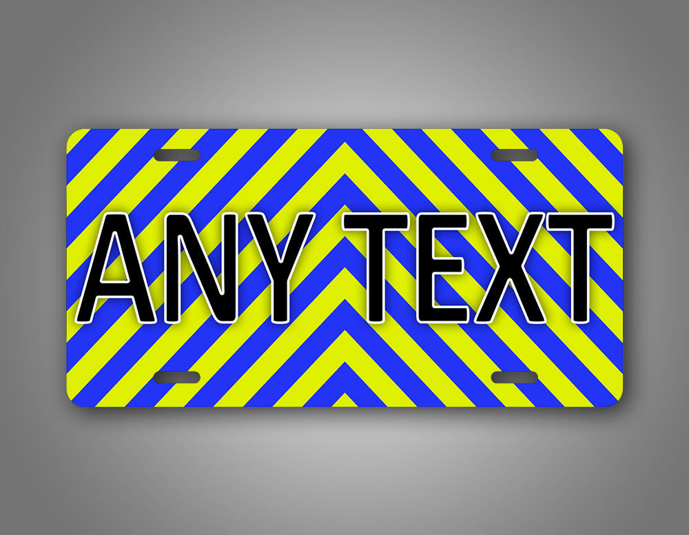 Bright Flashy Any Text Custom Striped First Responder Auto Tag