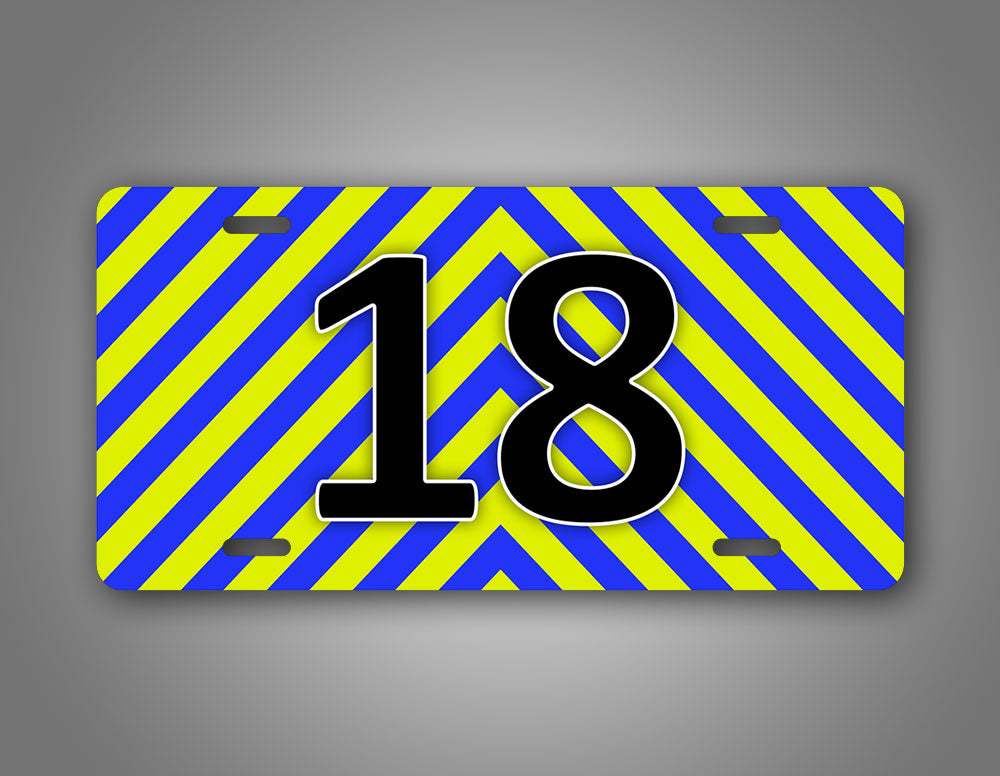 Bright Striped Any Text Custom First Responder Auto Tag