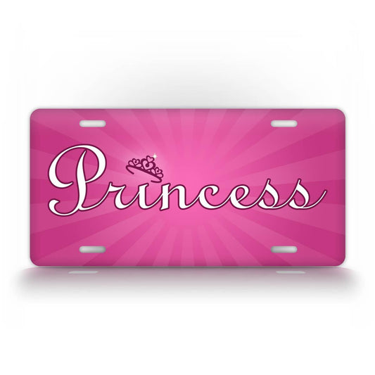 Pink Princess Crown License Plate
