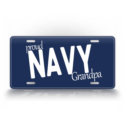 Proud Navy Grandpa License Plate