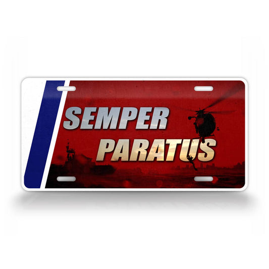 U.S Coast Guard Motto Semper Paratus License Plate