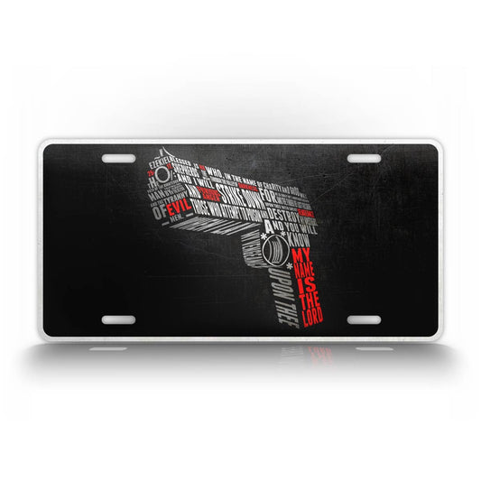 Gun Made From Bible Verses License Plate