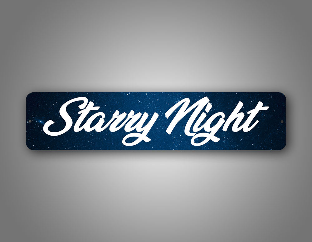 Personalized Night Sky Galaxy Street Sign With Artistic Font