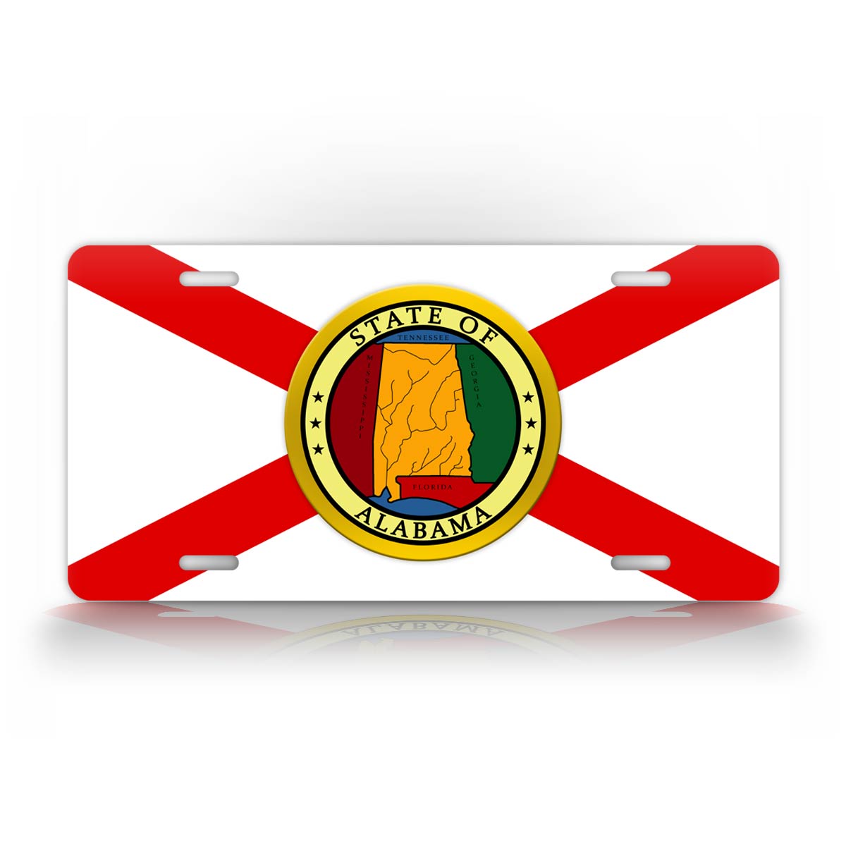 State Of Alabama Flag License Plate