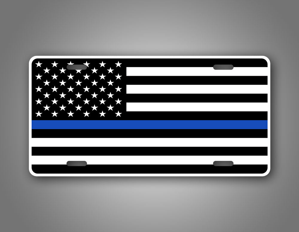 Blue Lives Matter American Flag License Plate