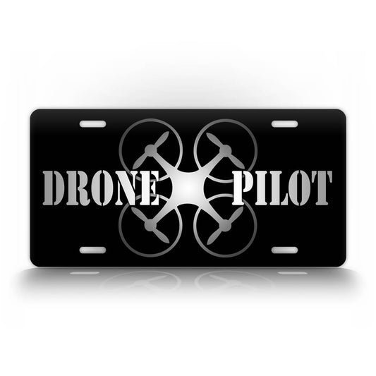 Black And Silver Drone Pilot Auto Tag