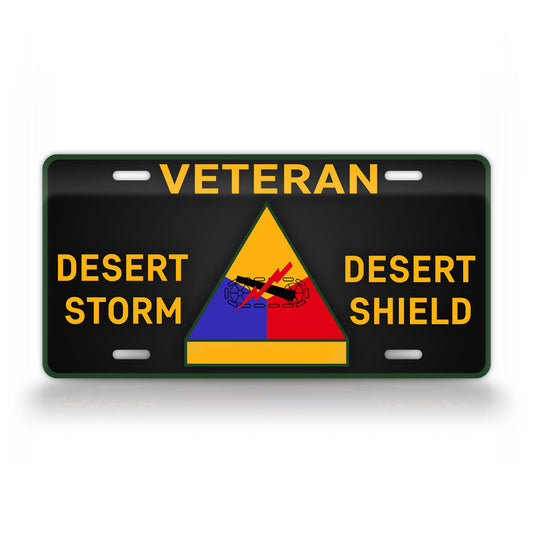 Armored Division Veteran Desert Storm Desert Shield Auto Tag
