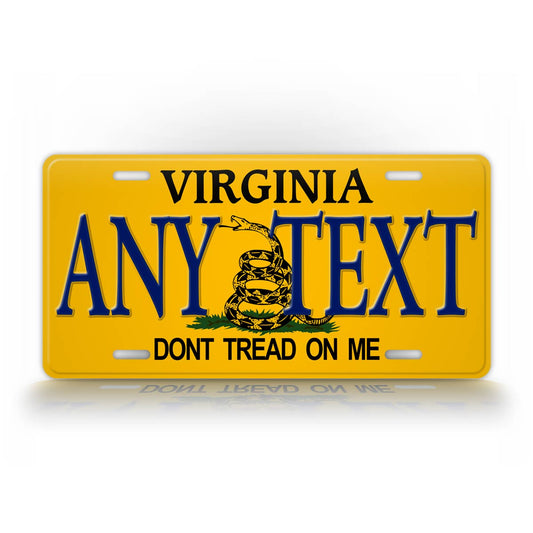 Custom Text Virginia Don't Tread On Me Novelty License Plate